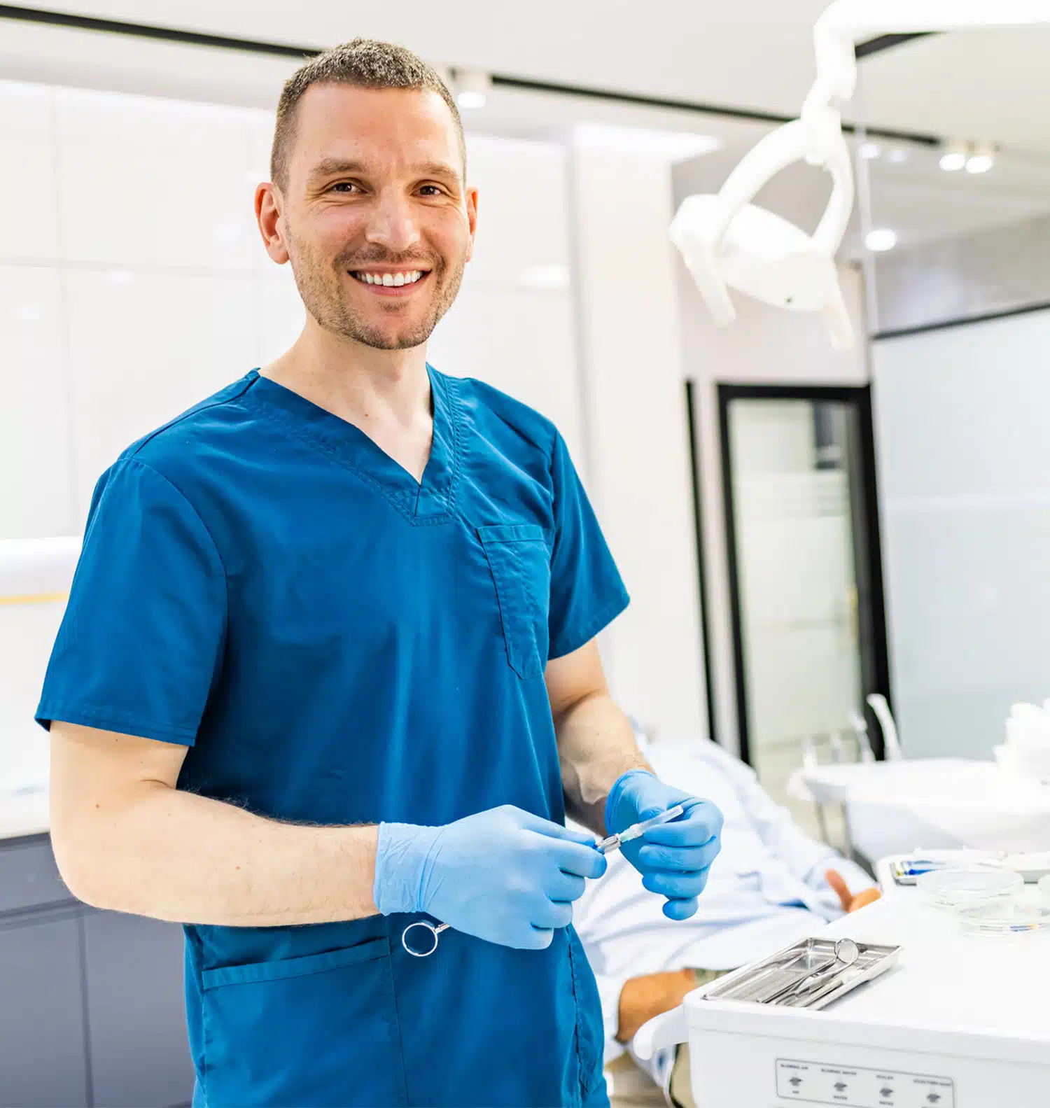 Dentist smiling at the camera