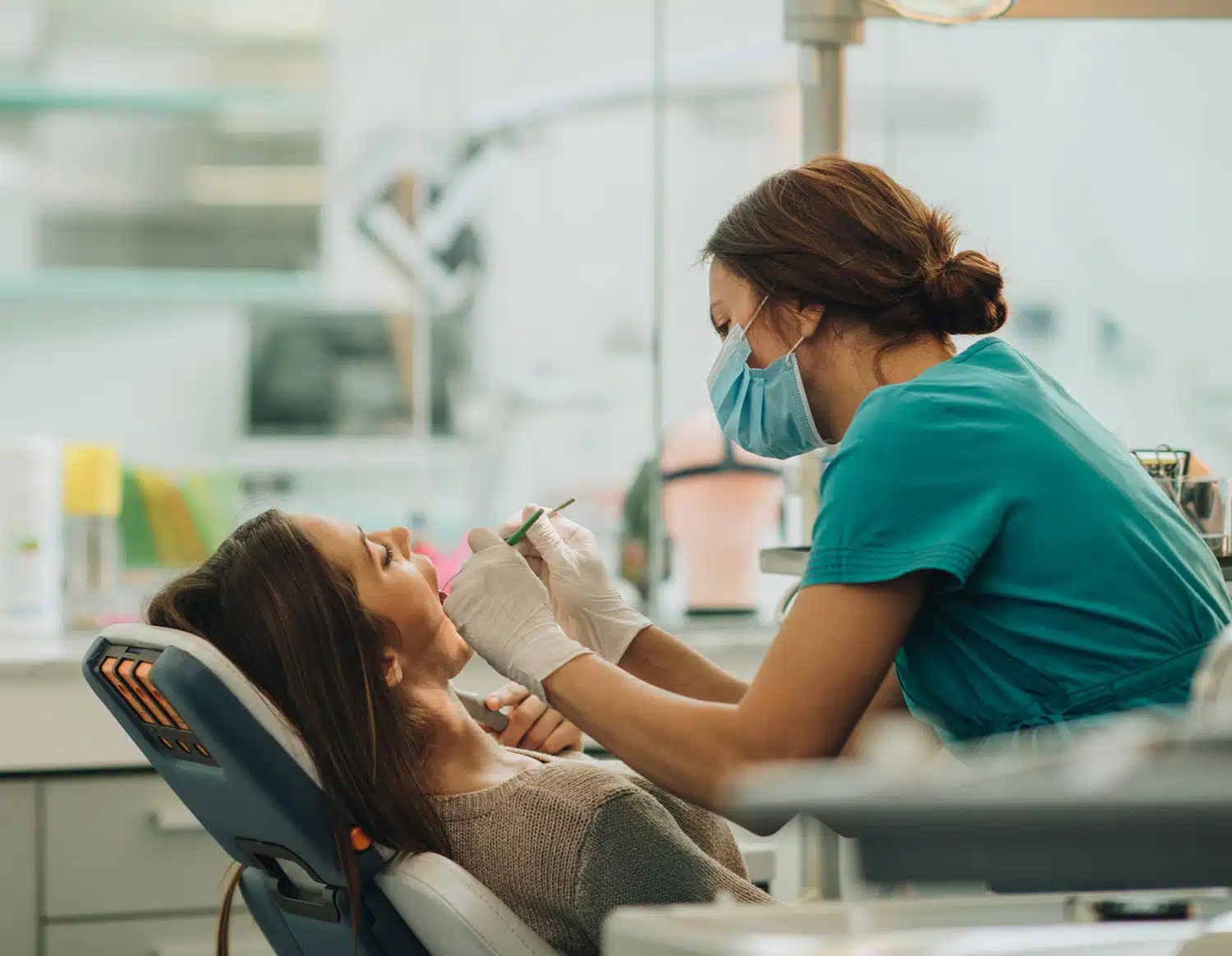 Dentist working on a patient