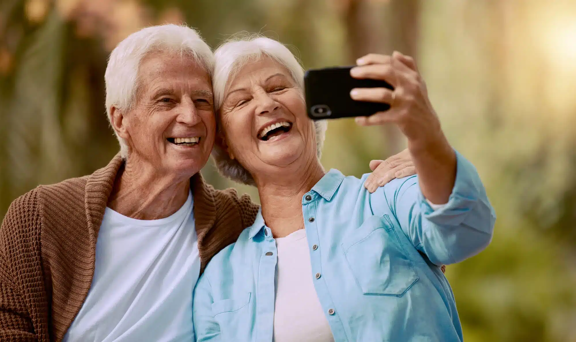 senior couple after seeing a Novi Family Dentist