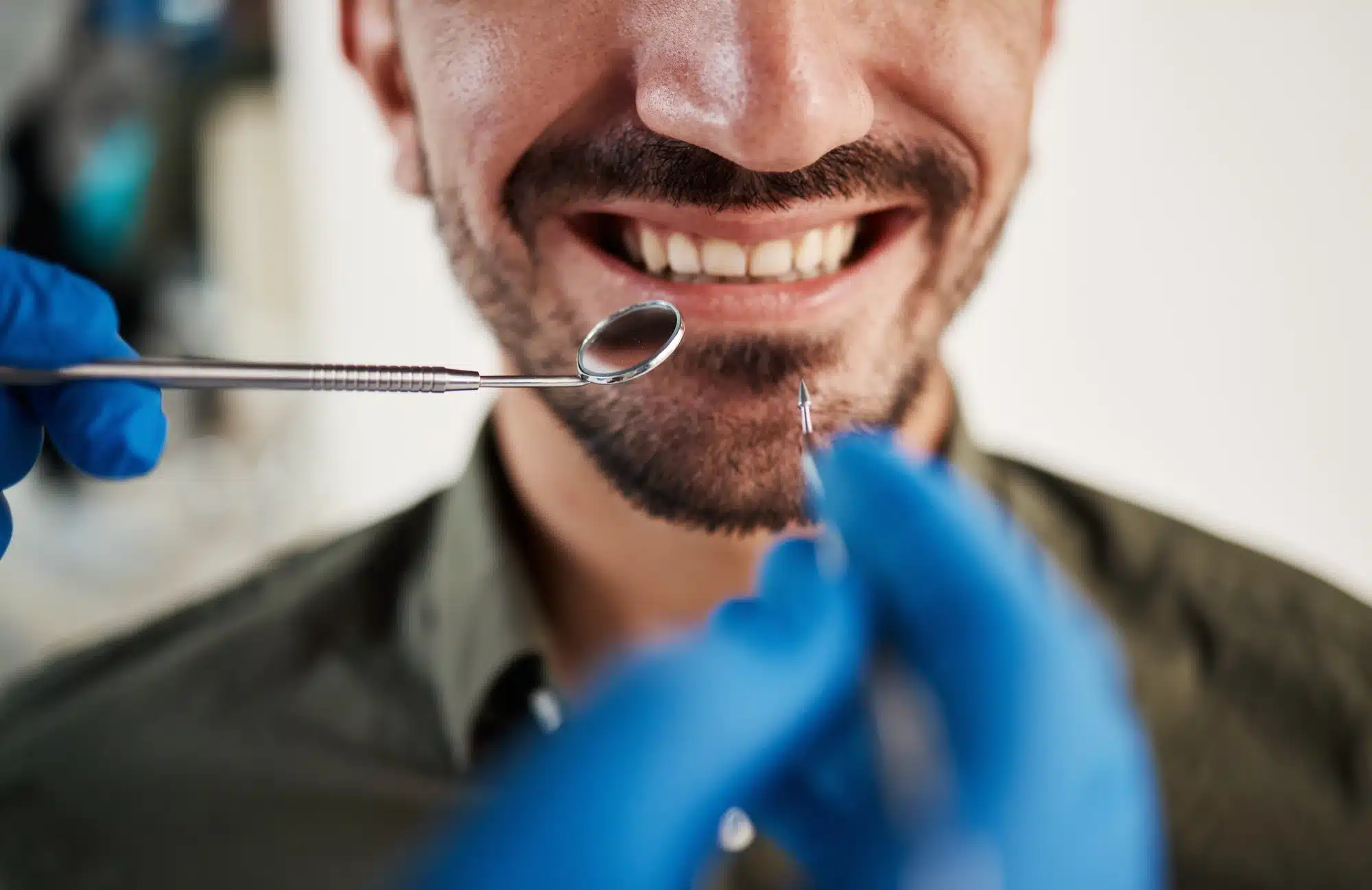 man at a Novi dentist